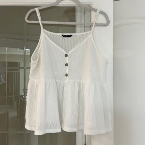 White Tank Top with Buttons